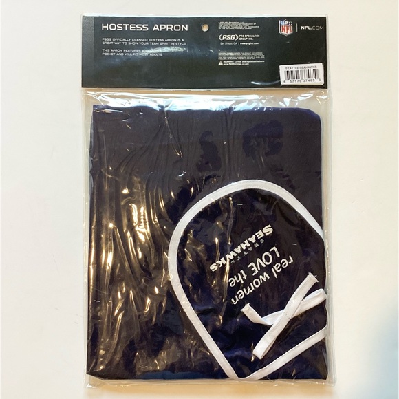NWT NFL Seattle Seahawks Hostess Apron with Pocket and Ruffle Hem - Picture 4 of 5